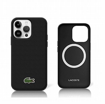 LACOSTE Magsafe Iconic Petit Pique iPhone 16 Black