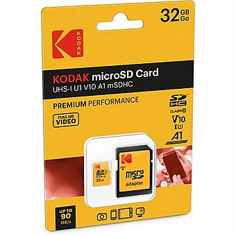 ����� ������ Kodak 32GB Premium Performance UHS-I microSDHC Memory Card with SD Adapter